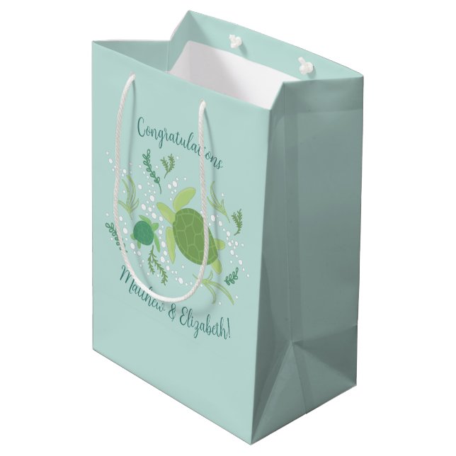 Unter der Meeresschildkrötendusche Mittlere Geschenktüte (Rückseite Schrägansicht)