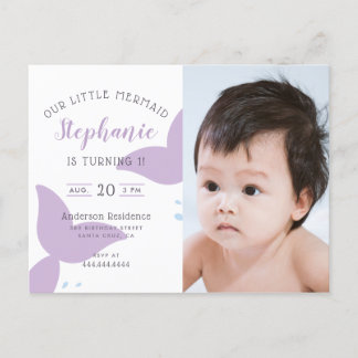 Unter der Meerjungfrau Geburtstagspartei Einladung