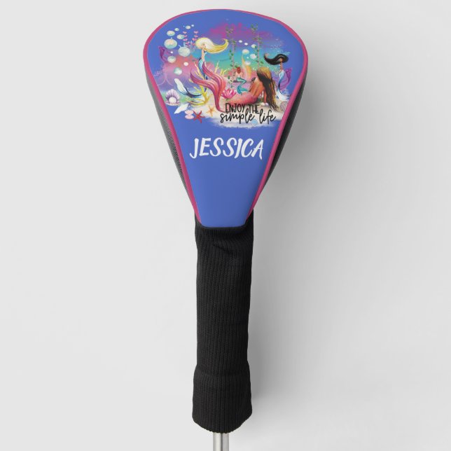 Unter der Meerjungfrau Ozean Lila Türkis Golf Headcover (Vorderseite)