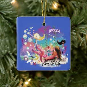 Unter der Meerjungfrau Ozean Lila Türkis Keramikornament