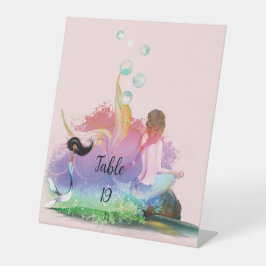 Unter der Meerjungfrau Ozean Lila Türkis Sockelschild