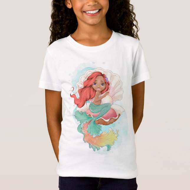 Unter der Meerjungfrau (Rotes Haar) in der Oyster- T-Shirt (Vorderseite)