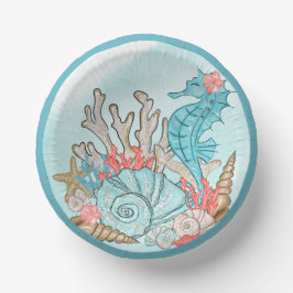 Unter der Muschel Mermaid Birthday Pappteller