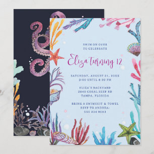 Unter der Party Einladung des Korallenriffs