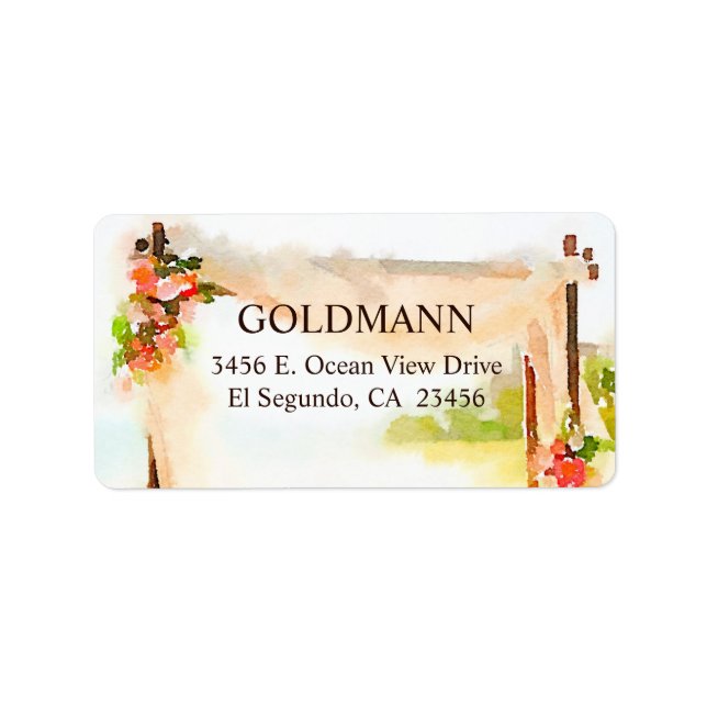 Unter der Rücksendeadresse von Chuppah Adressaufkleber (Vorne)