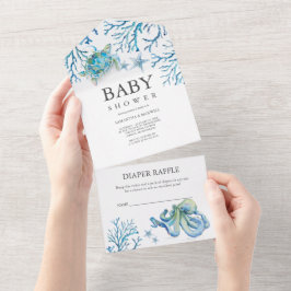 Unter der Sea Baby Dusche alles in einer Einladung