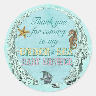 Unter der Sea Baby Dusche danke Ihnen Aufkleber