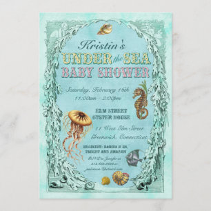 Unter der Sea Baby Dusche Einladung