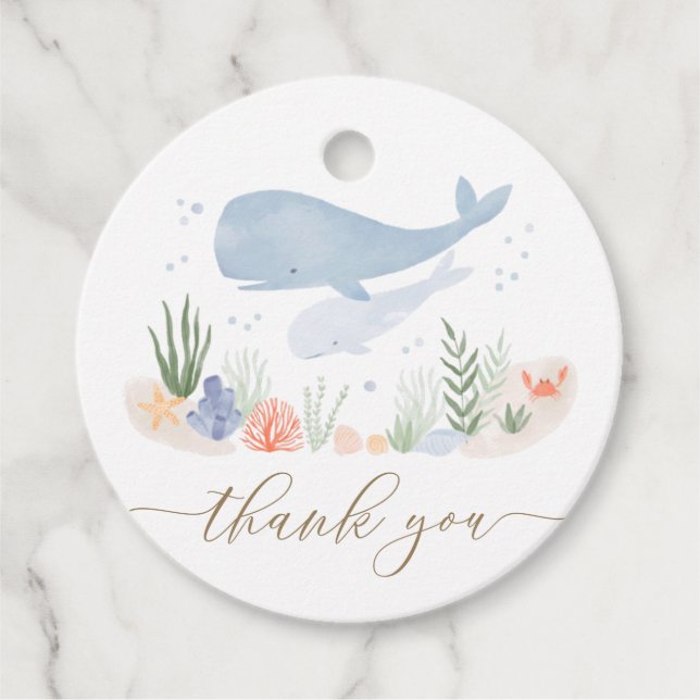 Unter der Sea Baby Dusche Geschenkanhänger (Vorderseite)