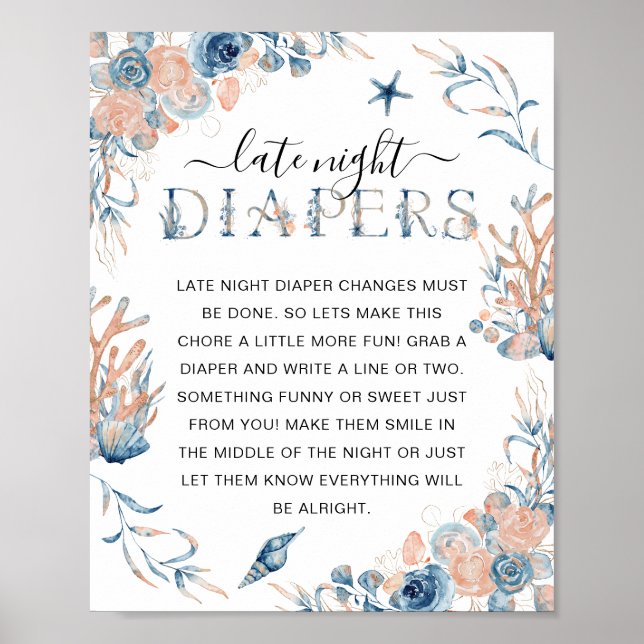 Unter der Sea Baby Dusche 'Late Night Diaper' Poster (Vorne)