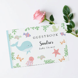 Unter der Sea Baby Dusche Niedliche Custom Pastel Gästebuch