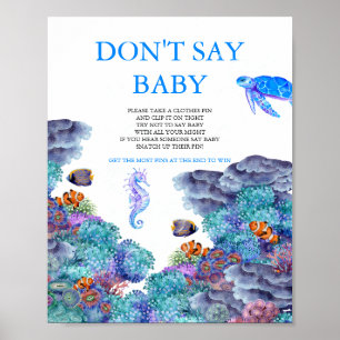 Unter der Sea Baby Dusche sagen Sie nicht, Baby Poster