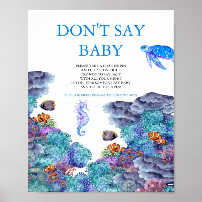 Unter der Sea Baby Dusche sagen Sie nicht, Baby Poster (Vorne)