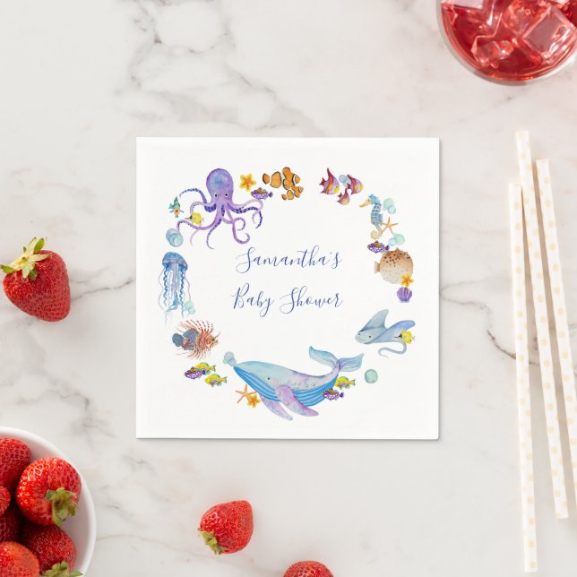 Unter der Sea Baby Dusche Serviette (Beispiel)
