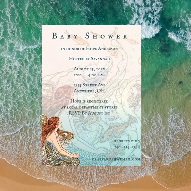 Unter der Sea Baby Girl Dusche Einladung (Von Creator hochgeladen)