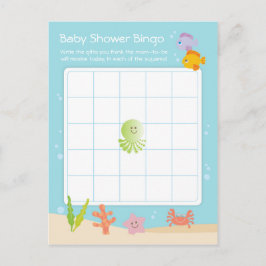 Unter der Sea Baby Shower Bingo Game Card Einladungspostkarte