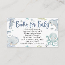 Unter der Sea Baby Shower Book Card für einen Jung