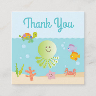 Unter der Sea Baby Shower Favor Tag blau und grün