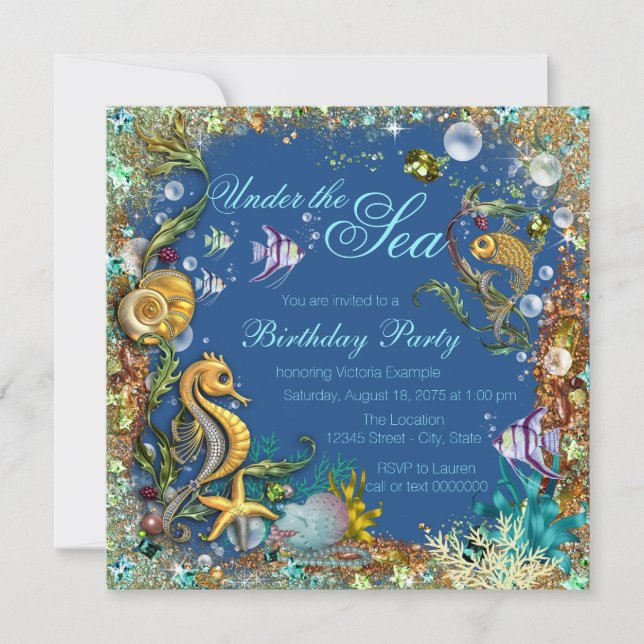 Unter der "Sea Birthday Party" Einladung (Vorderseite)