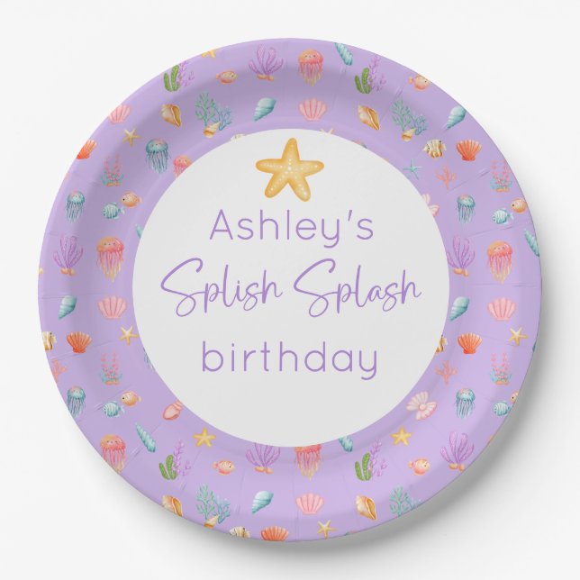 Unter der "Sea Birthday Party" Pappteller (Vorderseite)