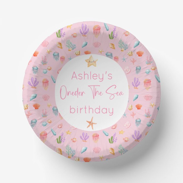 Unter der "Sea Birthday Party" Pappteller (Vorderseite)
