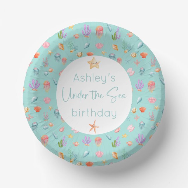 Unter der "Sea Birthday Party" Pappteller (Vorderseite)