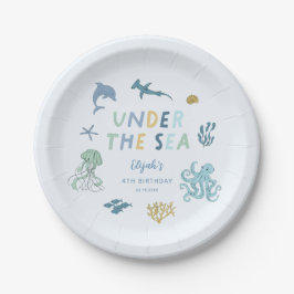 Unter der Sea Blue Birthday Party Pappteller