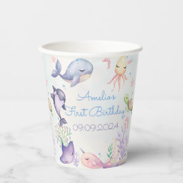 Unter der Sea Blue Sea Life Birthday Party Pappbecher
