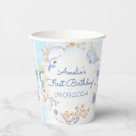 Unter der Sea Blue Sea Life Birthday Party Pappbecher