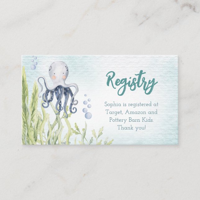 Unter der "Sea Gift Registry Baby Shower Card" Begleitkarte (Vorderseite)