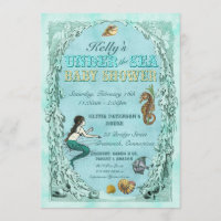 Unter der Seemeerjungfrau-Babyparty-Einladung