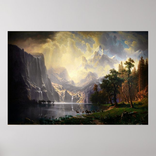 Unter der Sierra Nevada von Albert Bierstadt Poster (Vorne)