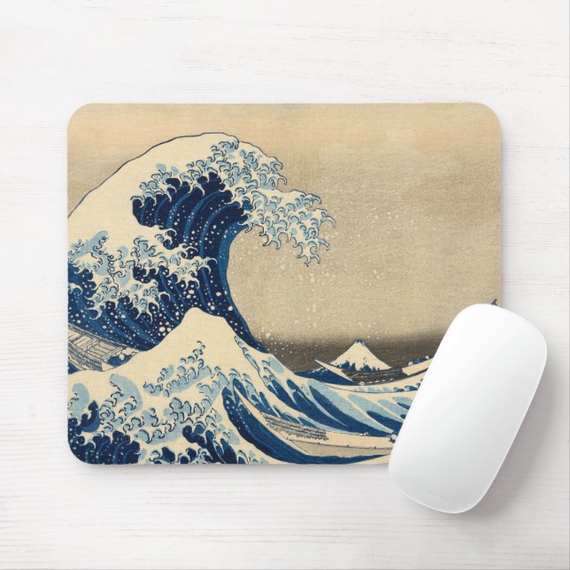 Unter der Welle von Kanagawa von Katsushika Hokusa Mousepad (Mit Mouse)