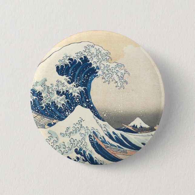 Unter der Welle weg von Kanagawa Button (Vorderseite)