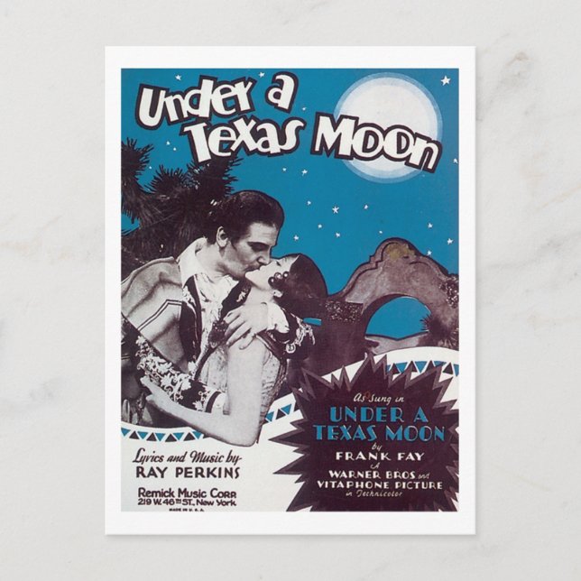 Unter einem Texas Moon Songbook Cover Postkarte (Vorderseite)