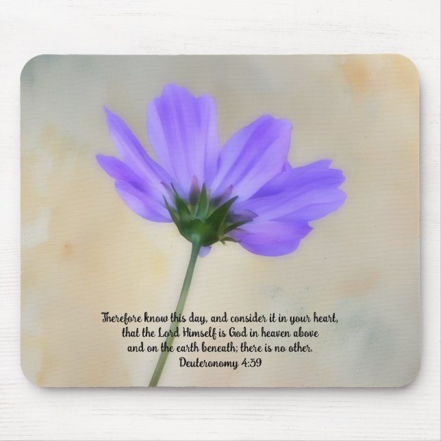 Unter einer Blumen-Glaubens-Deuteronomium-Bibel-Ve Mousepad (Vorne)