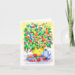 Unter Fruitberry Tree Grußkarte Karte
