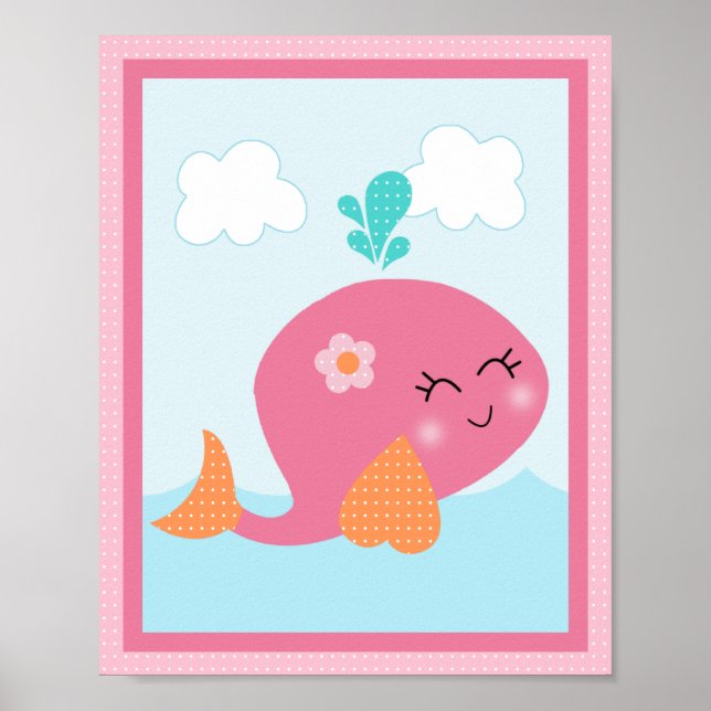Unter Meer/Mädchen/Meereswelt/rosa Kunstposter Poster (Vorne)