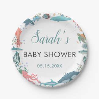Unter Meer Niedliche Meerestiere Baby Dusche UAWG Pappteller