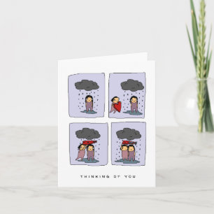 Unter meinem Regenschirm   Niedliche Sympathiekart Karte