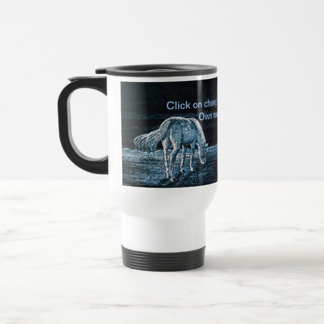 Unter Mond-Pferdemitteilungs-Reise-Tasse Reisebecher (Links)