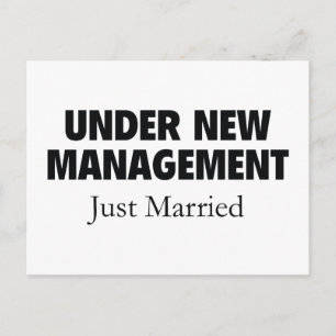 Unter "Neues Management". Nur verheiratet. Ankündigungspostkarte