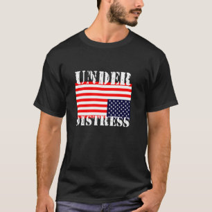 Unter Not umgekehrte zerrissene amerikanische Flag T-Shirt