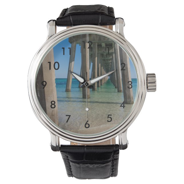 Unter Pensacola Beach Pier Wrist Watch Armbanduhr (Vorderseite)