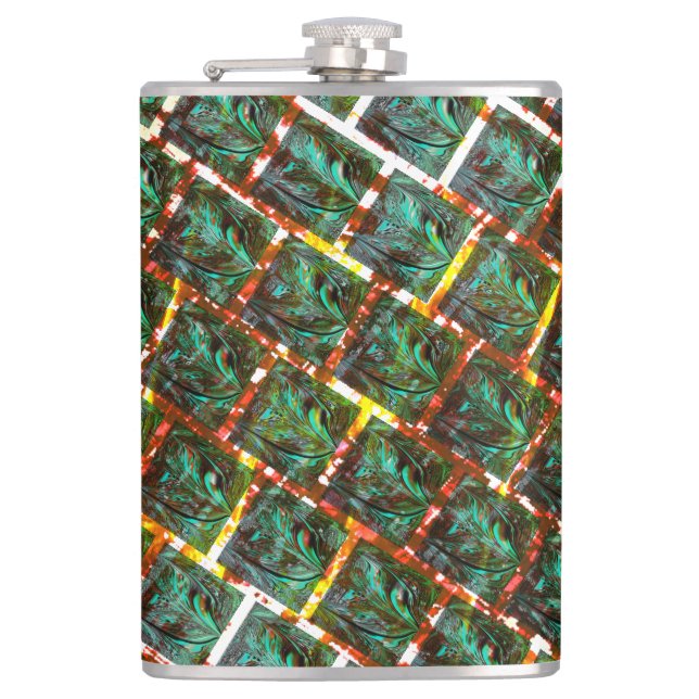 Unter schmutzigen und rostigen Grillen Flachmann (Vorderseite)