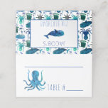 Unter Sea Kids Marine Birthday Party Platzkarte<br><div class="desc">Unter der Marine Kids Marine Geburtstagsparty Folded Seating Cards. Schreiben Sie Namen und Tischnummer für Party Gäste. Koordinieren Sie mit anderen nautischen Wasserfarben unter den Vorräten der Seebühne.www.SamAnnDesigns.com</div>