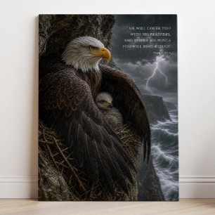 Unter seinen Flügeln Psalm 91 Christliche Kunst Leinwanddruck