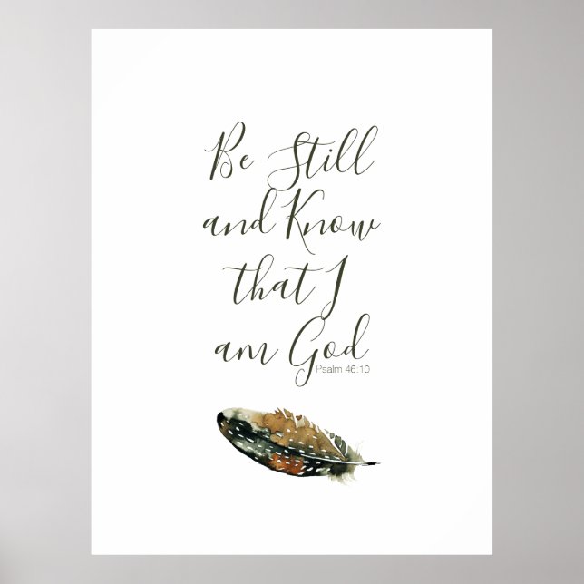 Unter seinen Wings|Watercolor Feather Poster|Psalm Poster (Vorne)