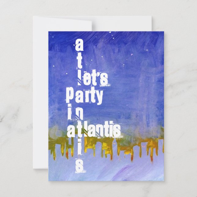 "UNTER THEMED PARTY EINLADUNG DEM MEER" ATLANTIS (Vorderseite)