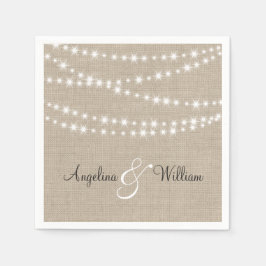 Unter Twinkle Lights auf Burlap Napkin Serviette